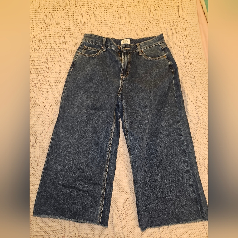 Classic Blue Extra Wide-Leg‎ Distrested  Women's Jeans NWT
